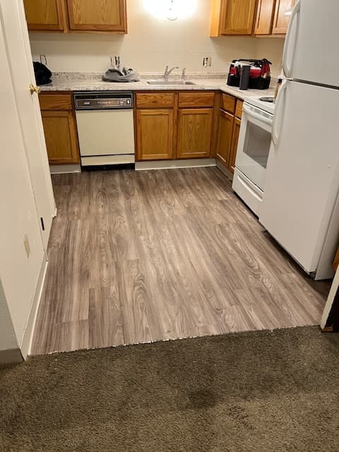 Laminate flooring in a bedroom